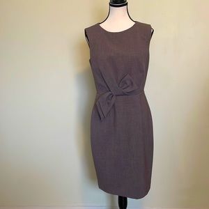 Taupe Calvin Klein fitted sleeveless sheath